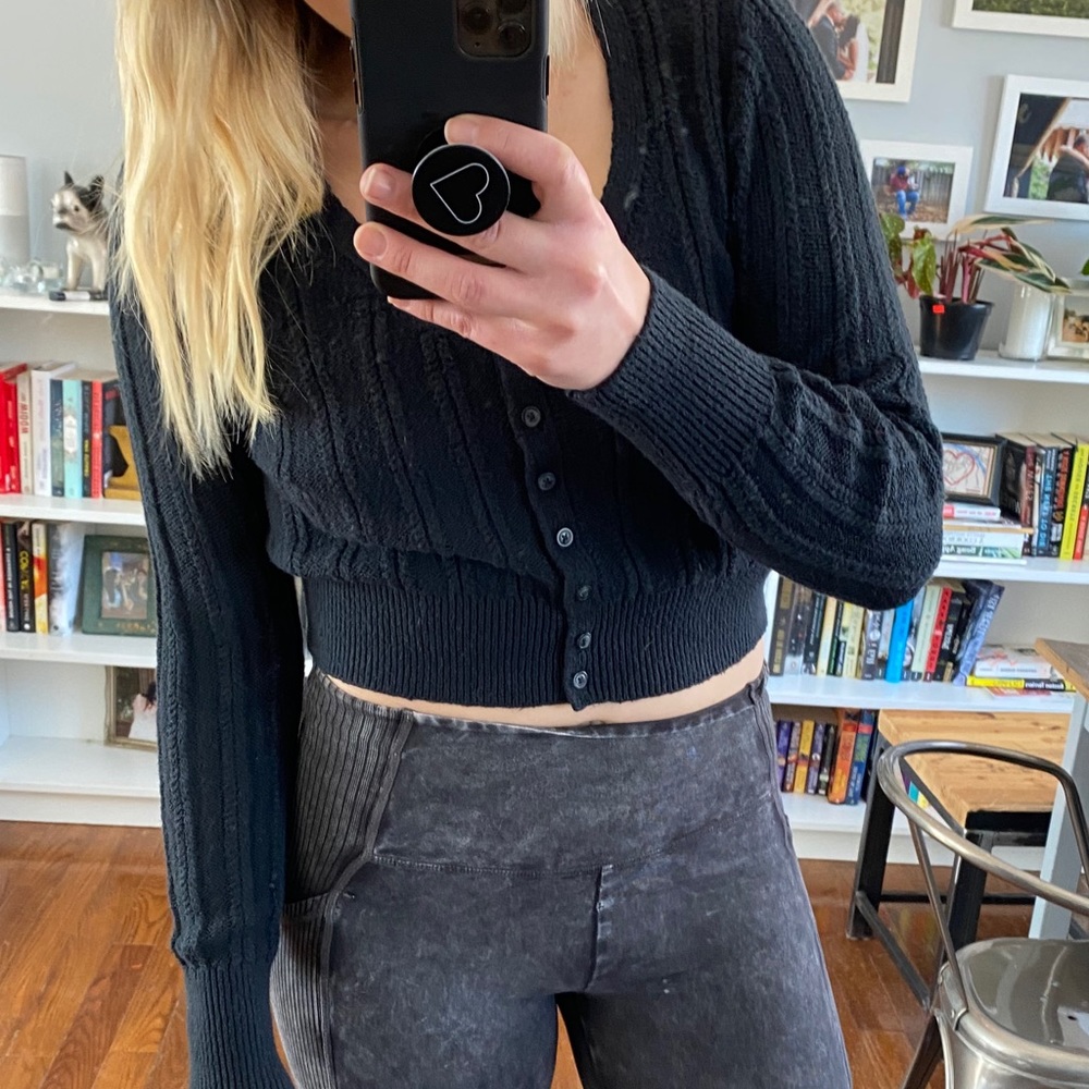 Abercrombie Black Crop Sweater